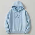 Edmund Men’s Cable Knit Hoodie – Textured Cotton Sweater