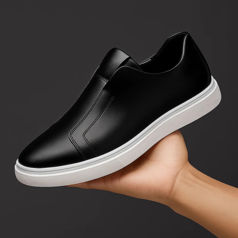 Miro Men’s Casual Shoes – Leather Slip-On Sneakers with Cushioned Comfort