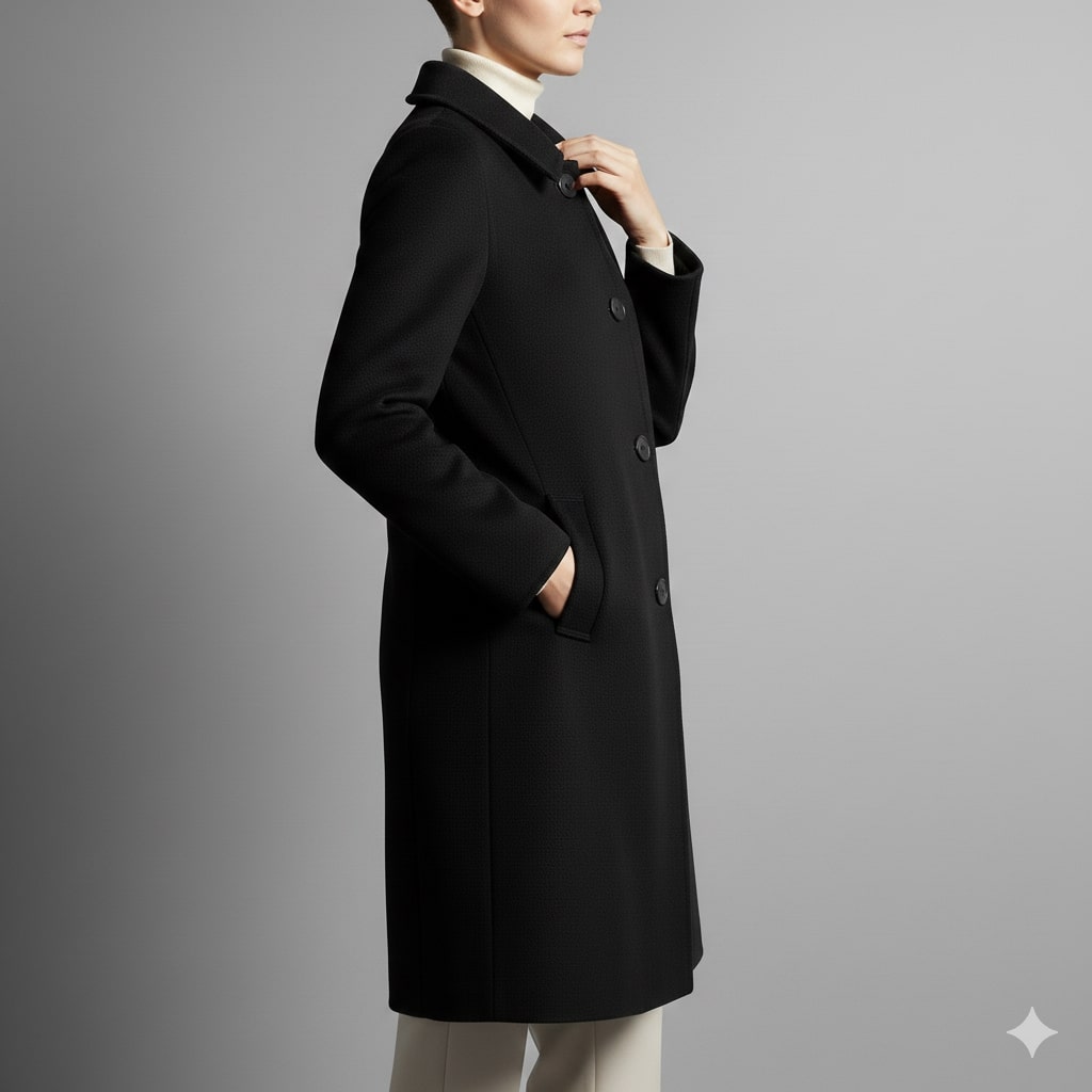 Eloisa Women’s Wool Coat – Virgin Wool Overcoat with Tailored Straight Cut
