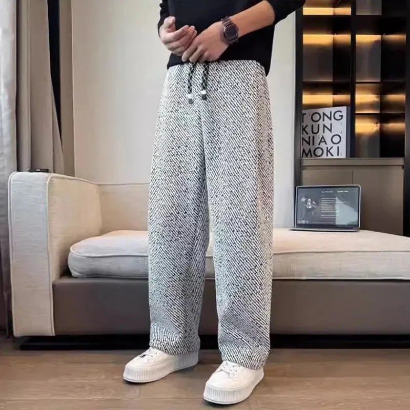 Mavro Men’s Pants – Brushed Knit Wide-Leg Pants