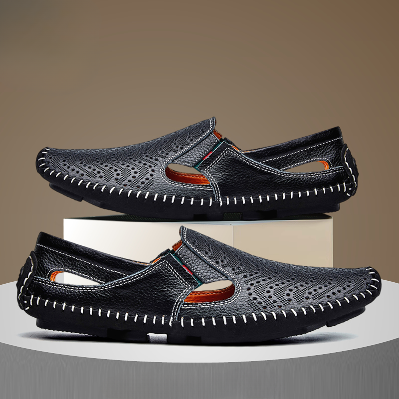 Danilo Italian Leather Sandals – Cushioned Breathable Casual Leather Shoes