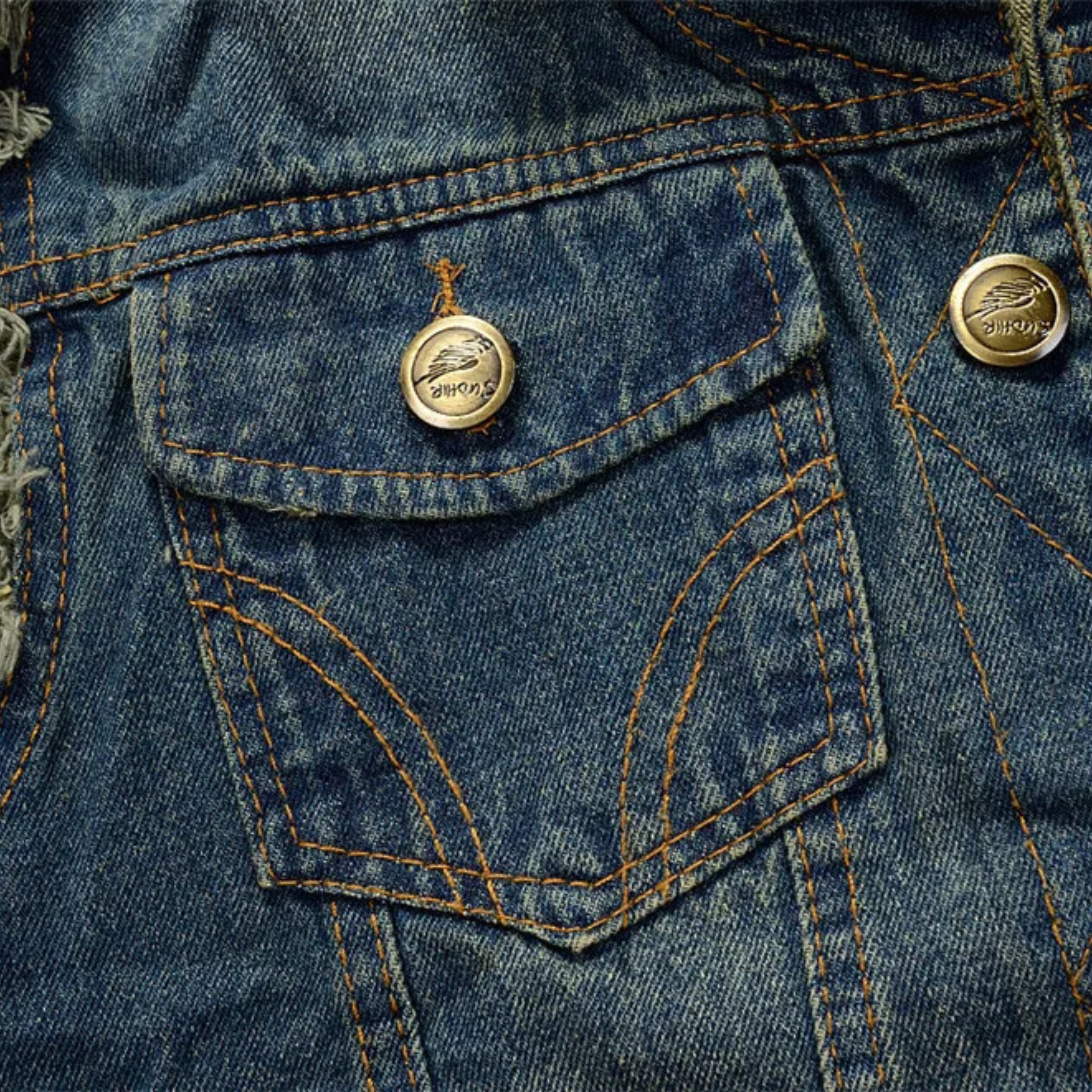 Luigi Distressed Denim Vest – Rugged Sleeveless Layer for Edgy Street Looks