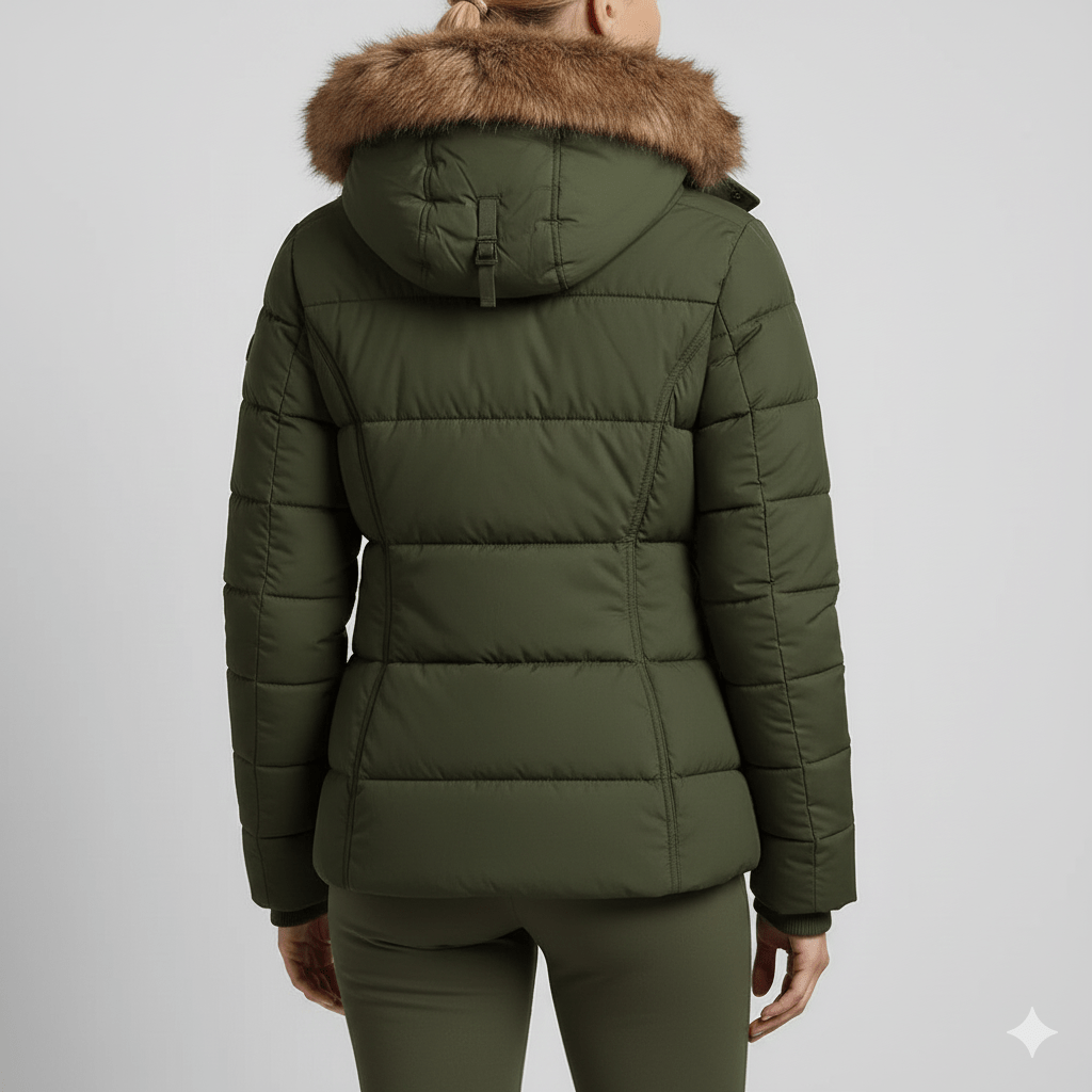 Veronica Women’s Puffer Jacket – Quilted Winter Coat with Detachable Fur Hood