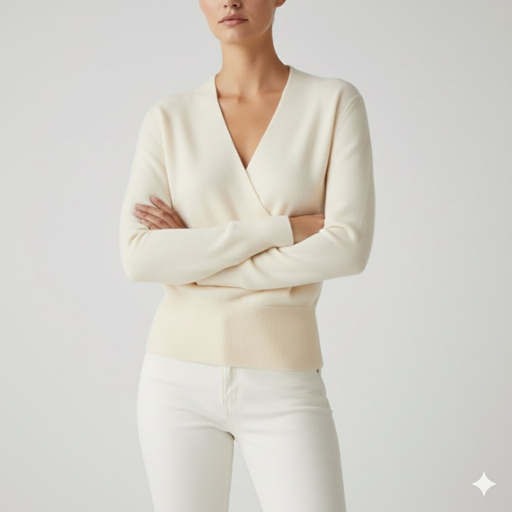 Berkis Women’s Knit Sweater – Crossover Front Pullover