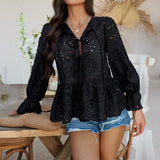 Ronan Lace Pleated Casual Boho Top