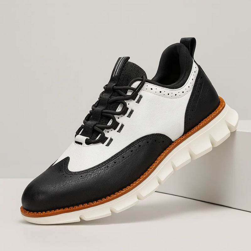 Rhett Men’s Leather Sneakers – Genuine Leather with Lightweight Cushioned Sole