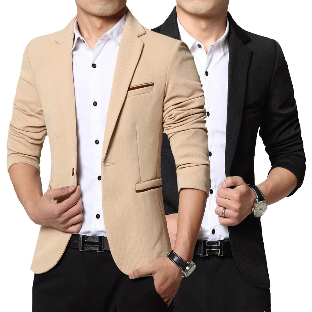 Nathan Men’s Blazer Jacket – Soft Tailored Fit with Notched Lapels & Double Pockets
