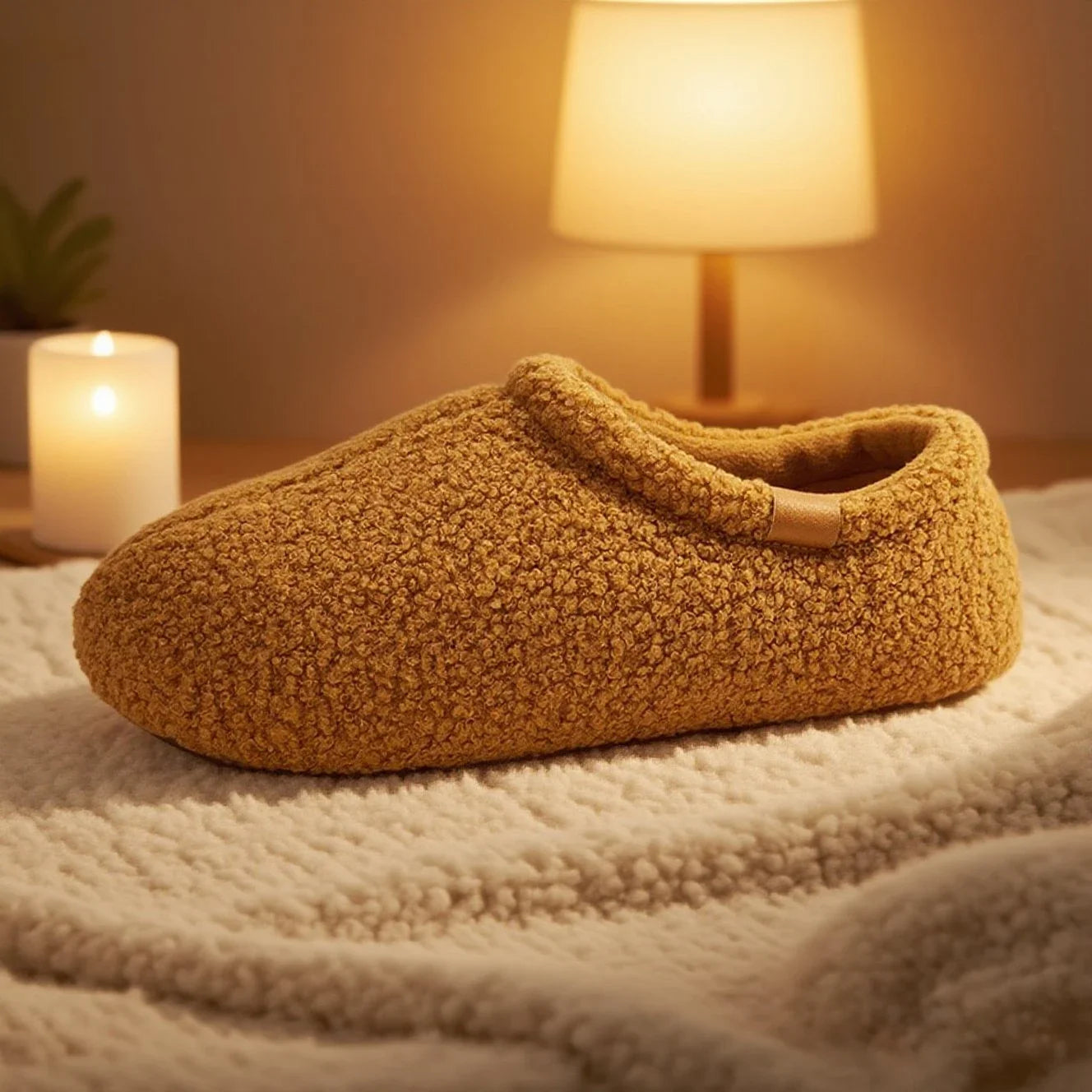 Frostelle Unisex Teddy Fleece Slides – Ultra-Soft Plush Indoor & Outdoor Comfort