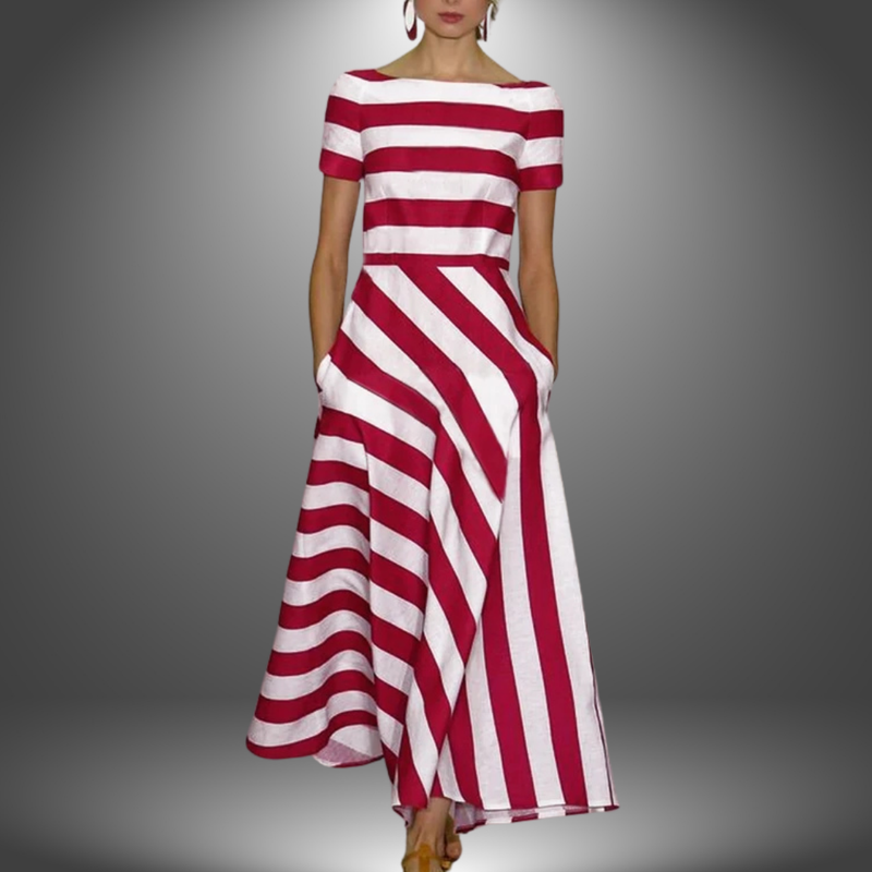 Marina Striped Cotton Maxi Dress – Handcrafted Summer Piece with Flowy Fit