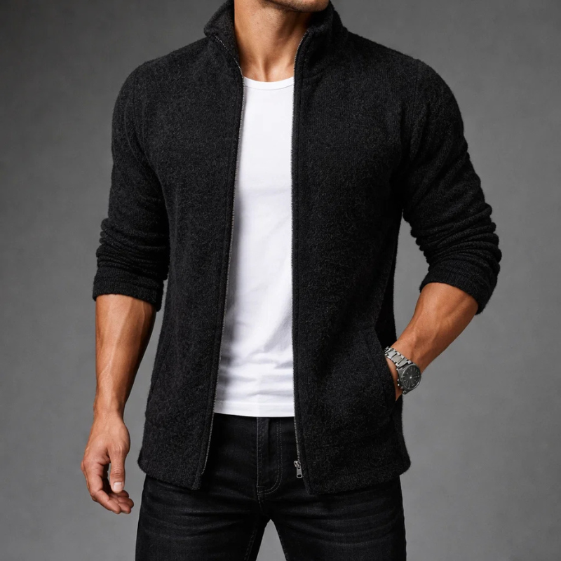 Hudson Men’s Fleece Jacket – Mid-Length Zip Up Jacket