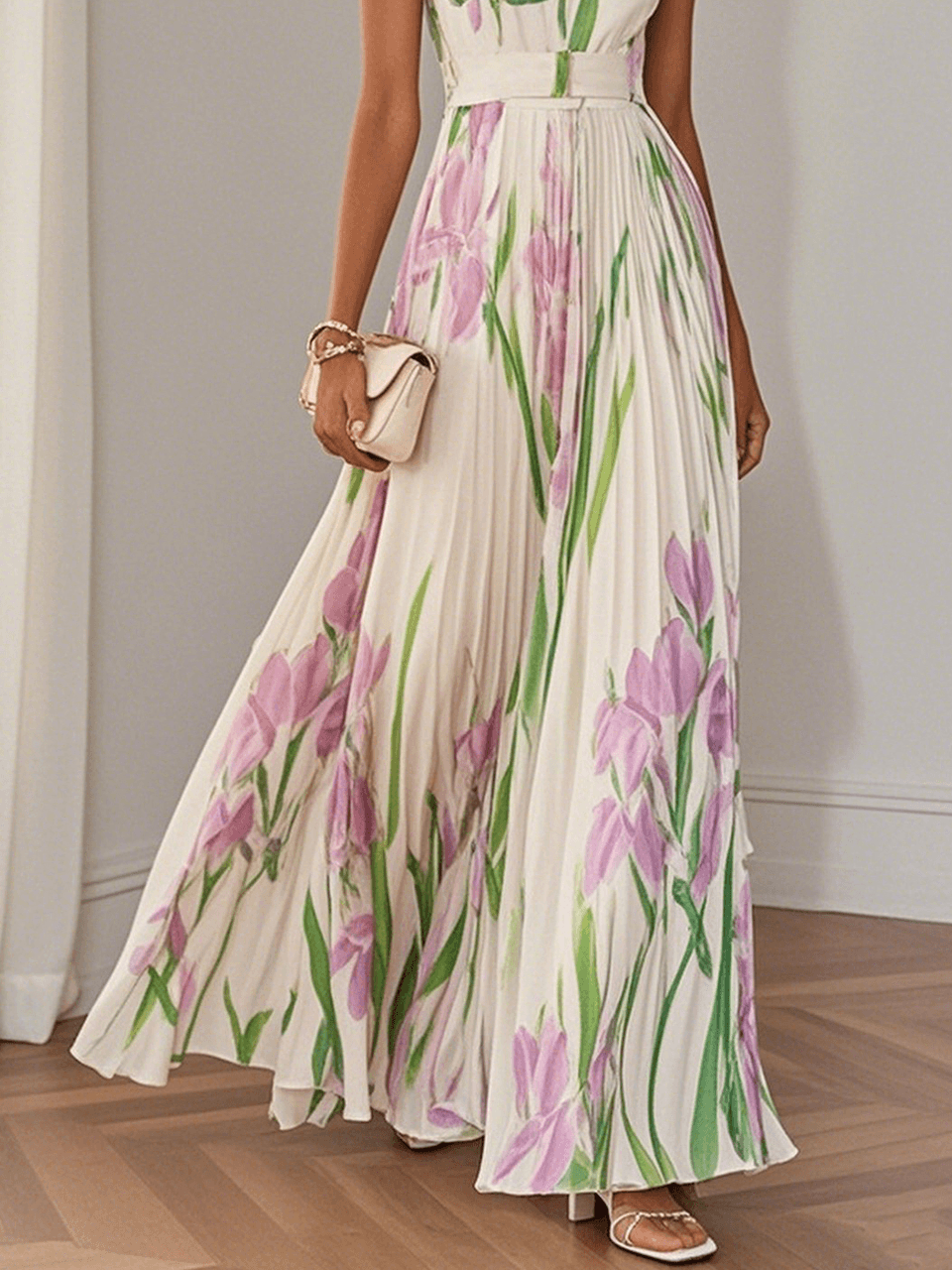 Clara Pleated Chiffon Maxi Dress – Romantic Movement for Sunlit Celebrations