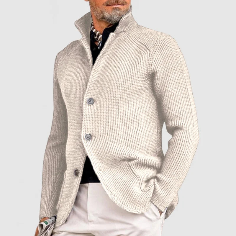 Nolan Men’s Cardigan Sweater – Textured Knit with Relaxed Fit for Casual Layering