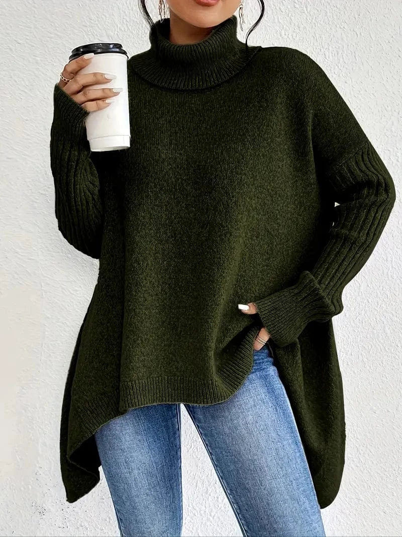 Vienna Women’s Turtleneck Sweater – Relaxed Oversized Fit in Cashmere Blend
