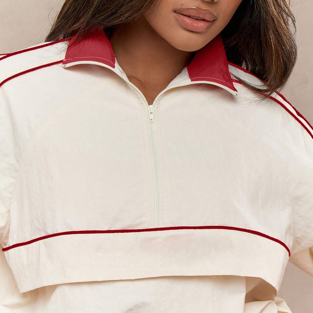 Nico Contrast-Collar Nylon Windbreaker Set