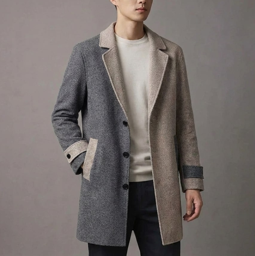 Gustavo Men’s Long Coat – Structured Corduroy Jacket