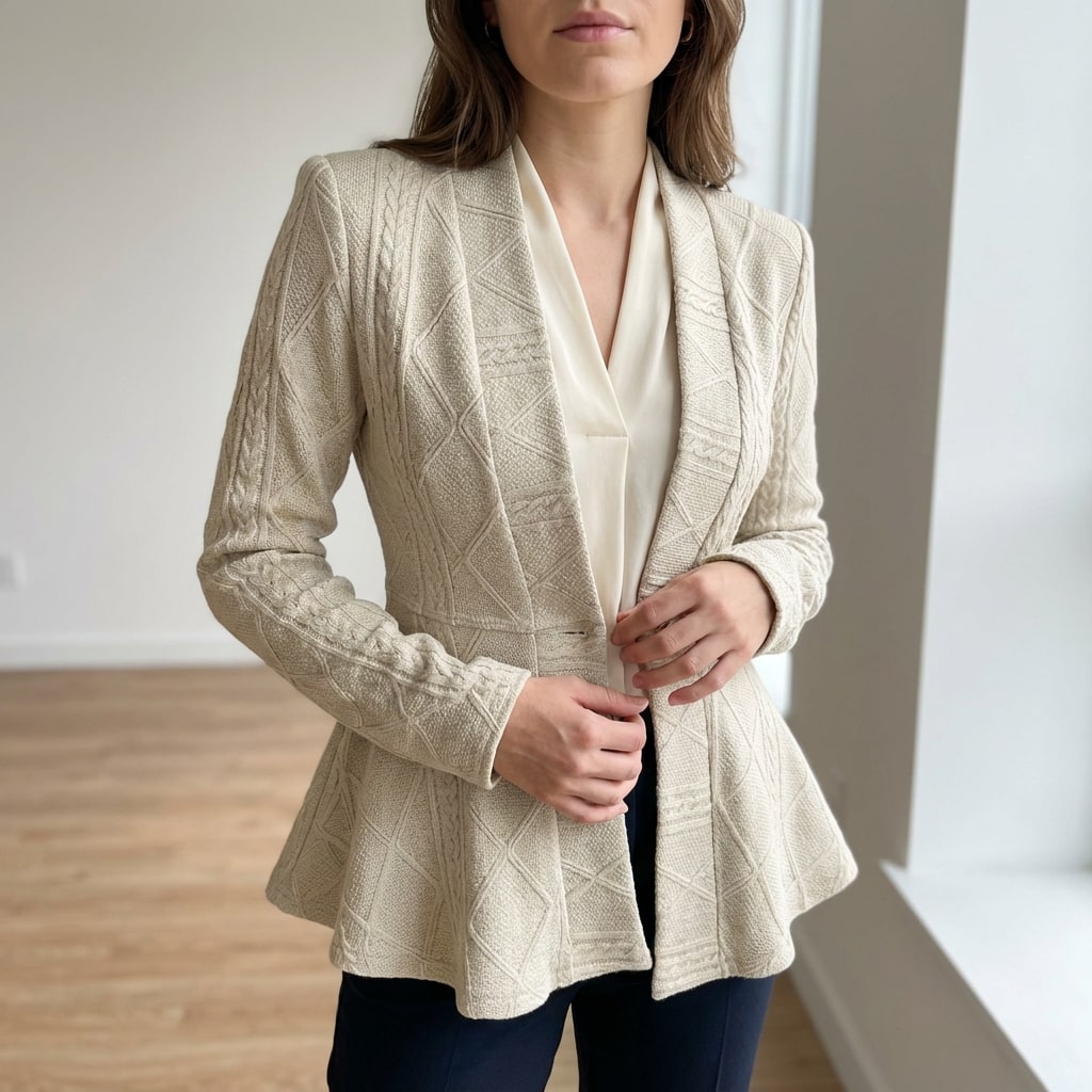 Ananya Women’s Jacket – Sculpted Peplum Fit