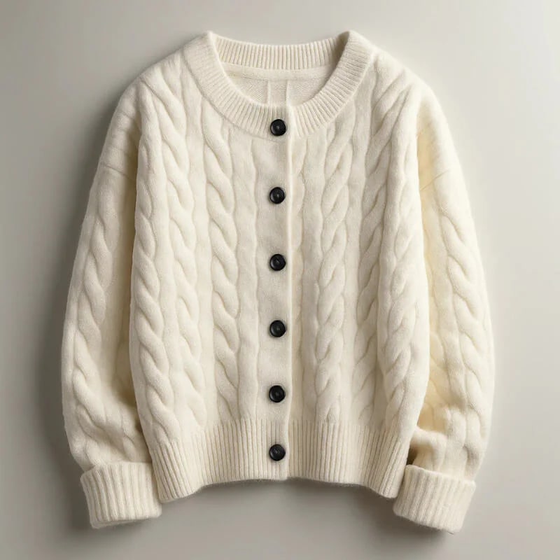 David Men’s Cardigan – Cable Knit Cardigan with Classic Button-Up Style