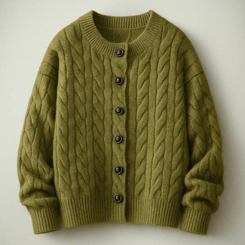 David Men’s Cardigan – Cable Knit Cardigan with Classic Button-Up Style