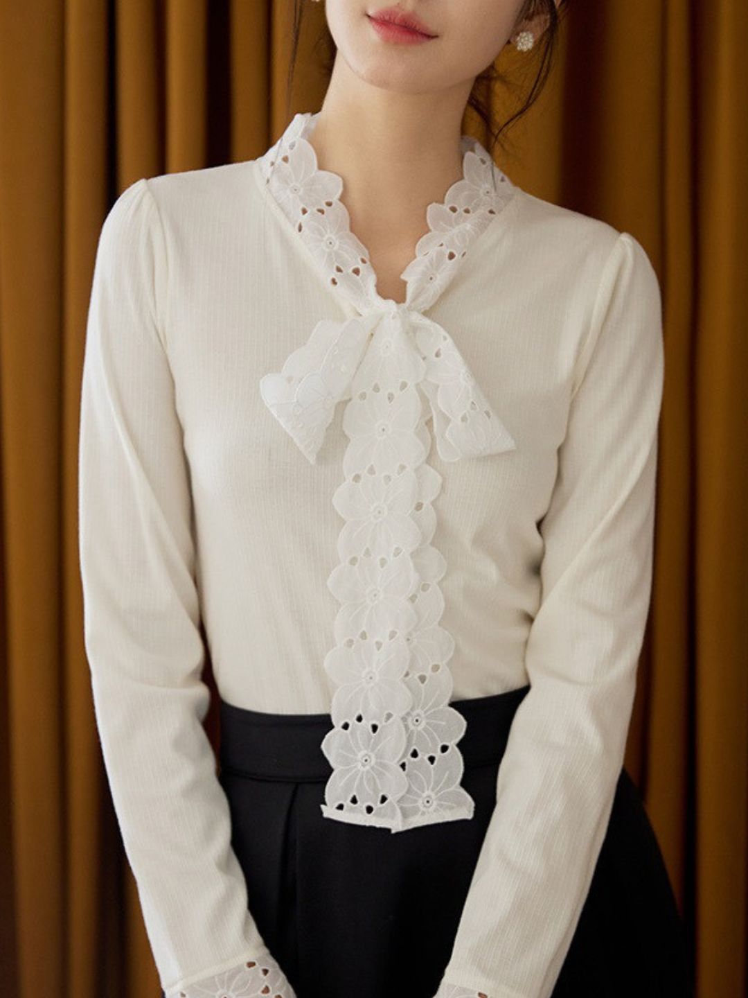 Lennon Women's Lace-Up Cotton Top