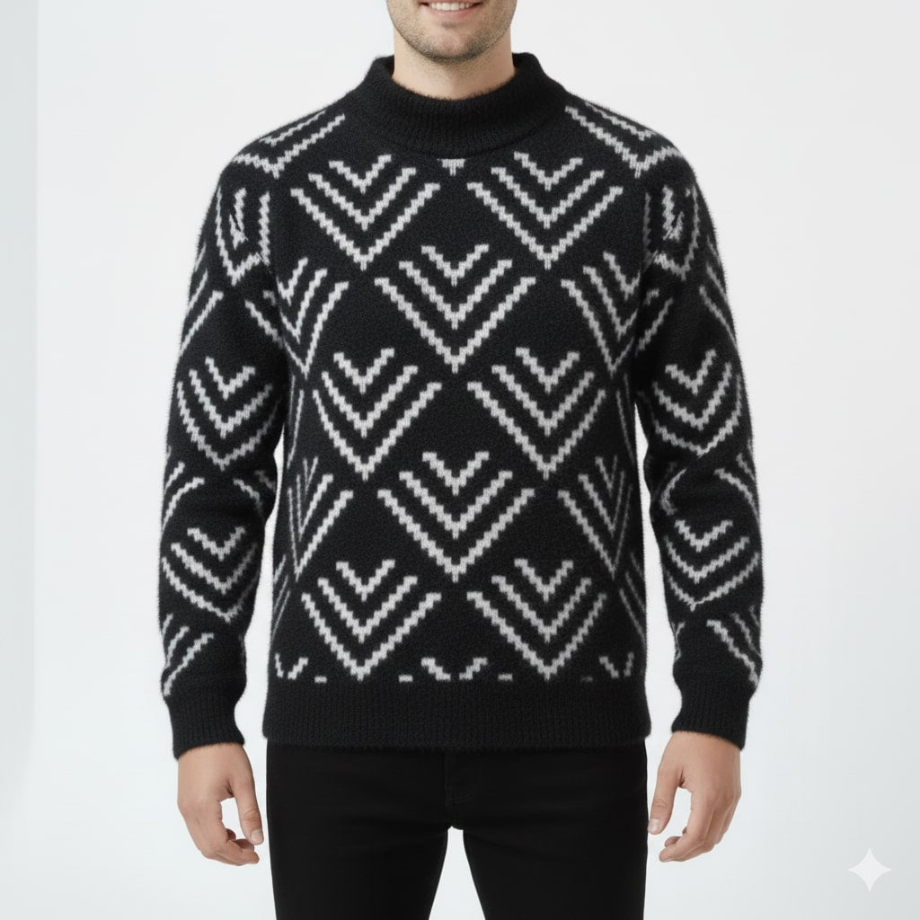 Morgan Men’s Knit Sweater – Plush Winter Pullover for Layered Warmth