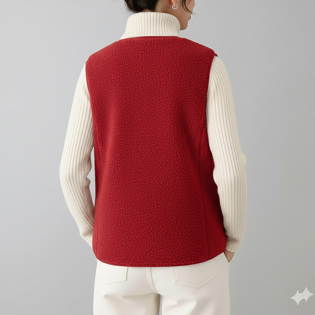 Herlene Women’s Fleece Vest – Plush Shearling Vest Lightweight Layer