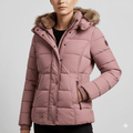 Veronica Women’s Puffer Jacket – Quilted with Detachable Fur Hood