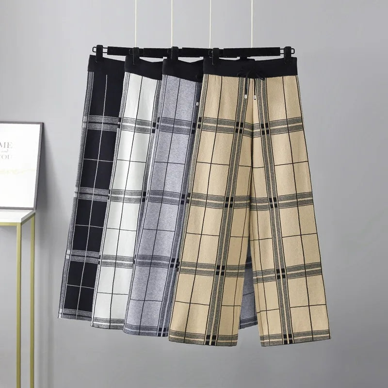 Kingston Plaid Wide-Leg Trousers