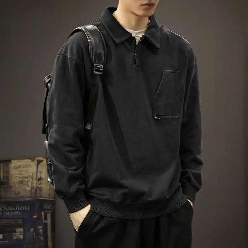 Rome Relaxed Cotton Polo Sweatshirt