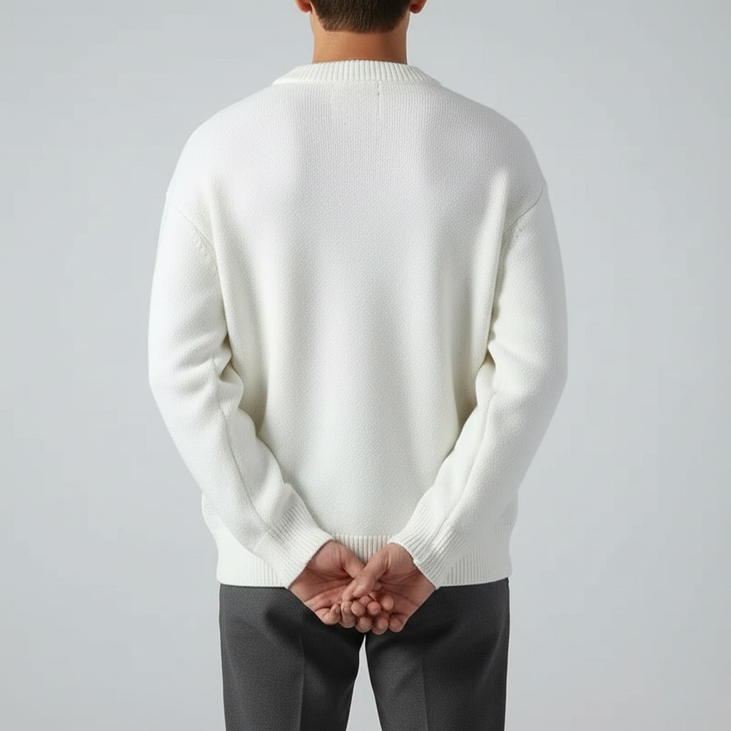 Aiden Distressed Men’s Sweater – Textured Knit Pullover with Edgy Frayed Detailing