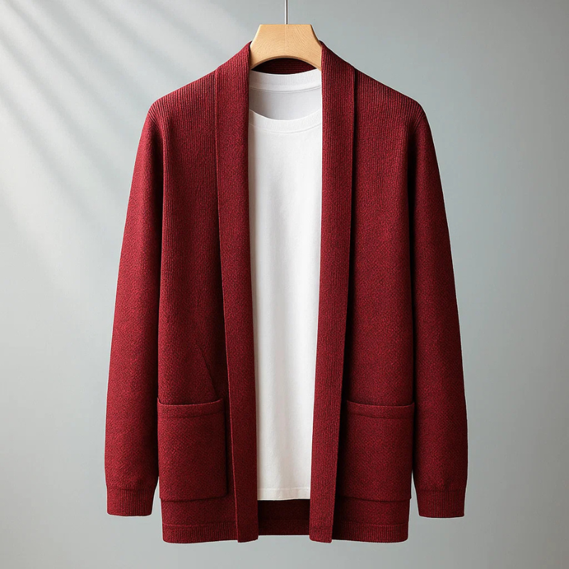 Darius Men’s Knit Cardigan – Soft-Touch Open Front Sweater