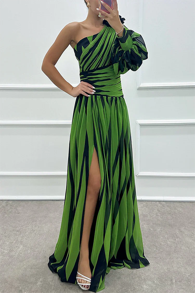 May Striped One‑Shoulder Maxi Dress – Elegant Vertical Stripes for Season‑Long Sophistication