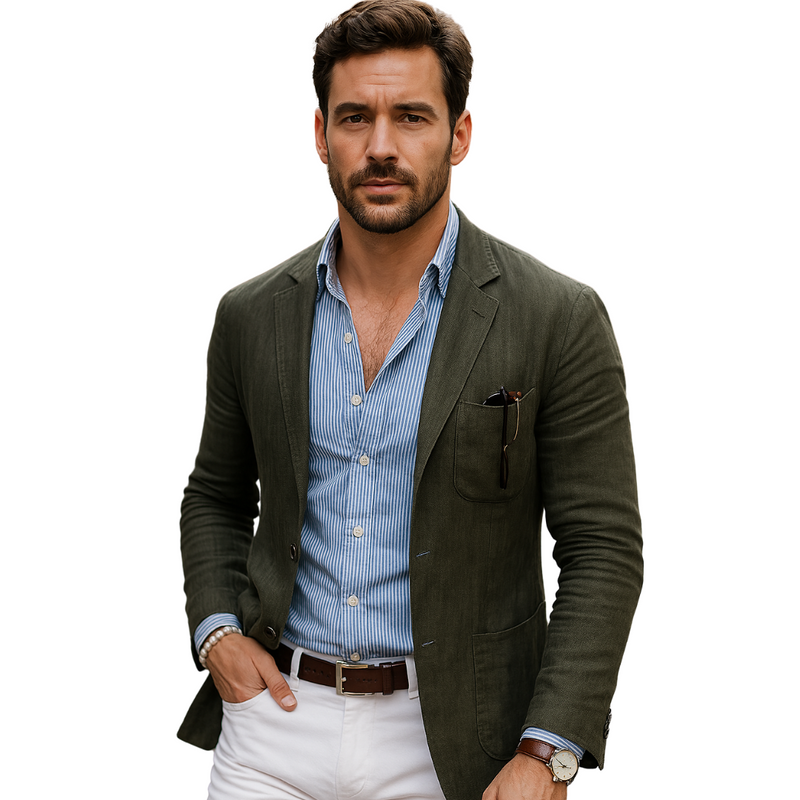 Mateo Tailored Stretch Blazer – Breathable Cotton Jacket for Smart Casual Styling