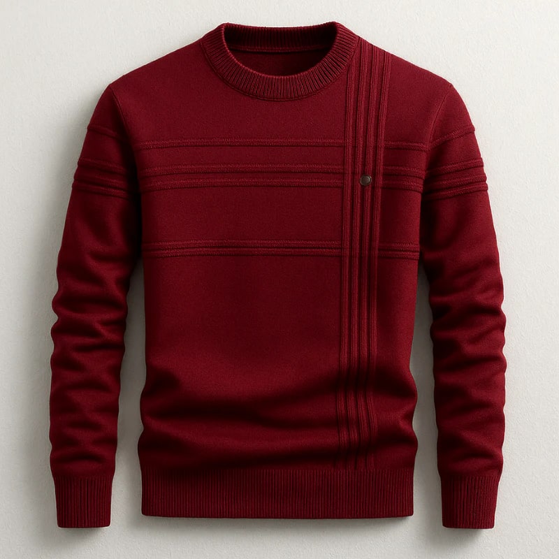 Bradford Men’s Cotton Sweater – Midweight Crew Neck Jumper with Tailored Fit