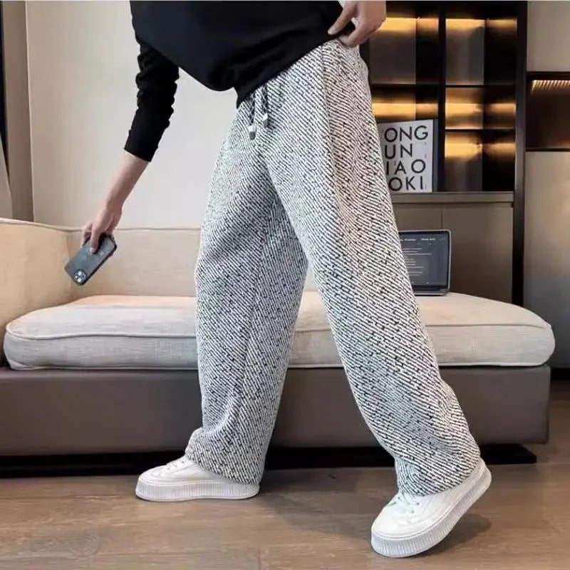 Mavro Men’s Pants – Brushed Knit Wide-Leg Pants