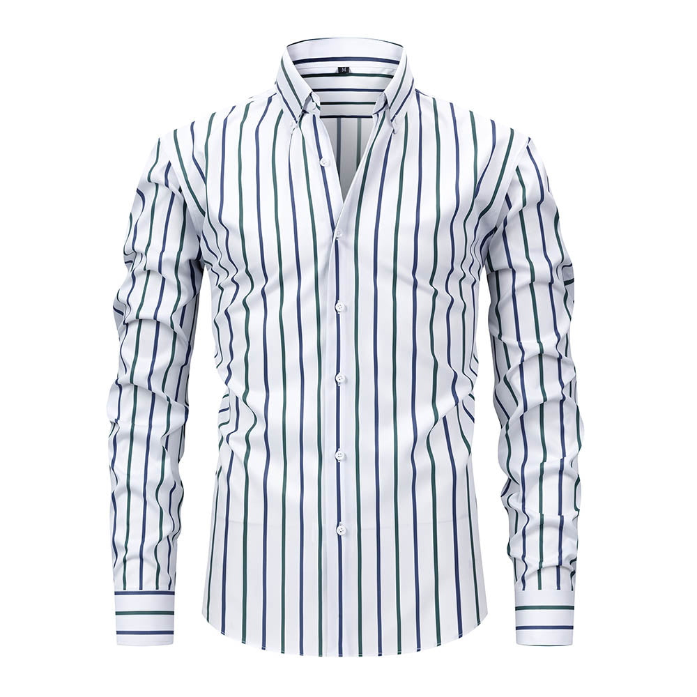 Marco Men’s Button Down Shirt – Classic Striped Cotton Blend Shirt
