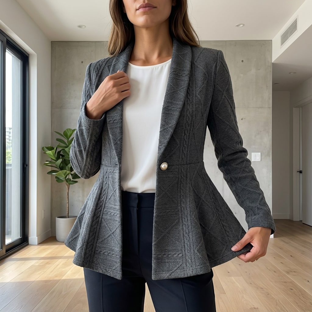 Ananya Women’s Jacket – Sculpted Peplum Fit