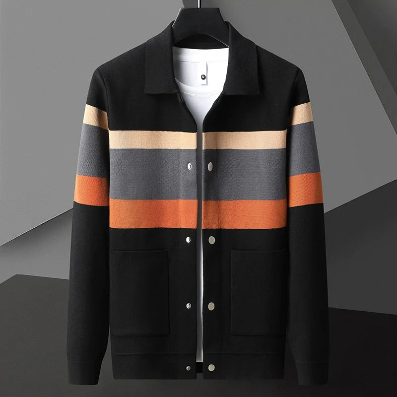 Rome Striped Varsity Knit Jacket