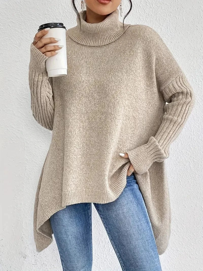 Vienna Women’s Turtleneck Sweater – Relaxed Oversized Fit in Cashmere Blend