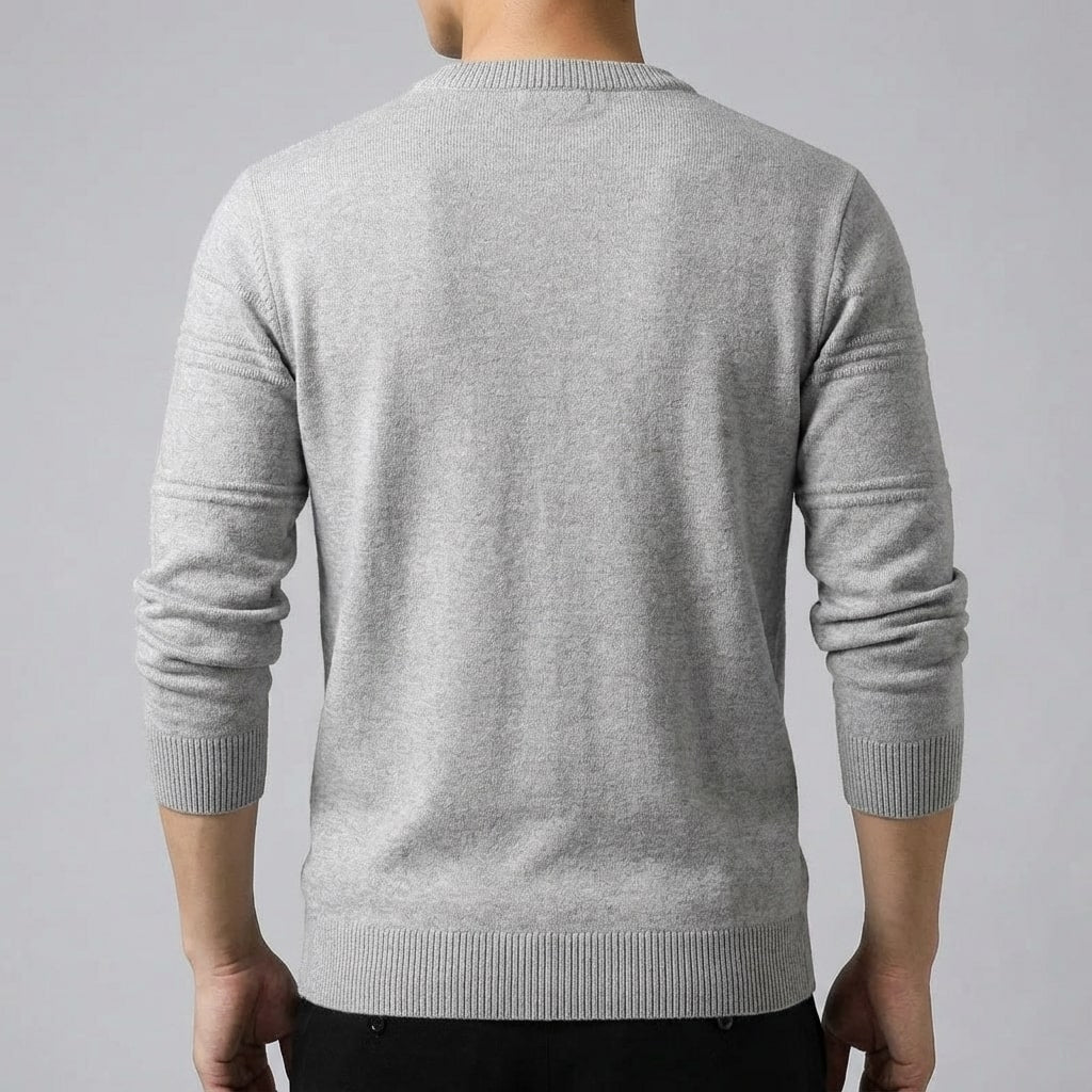 Bradford Men’s Cotton Sweater – Midweight Crew Neck Jumper with Tailored Fit