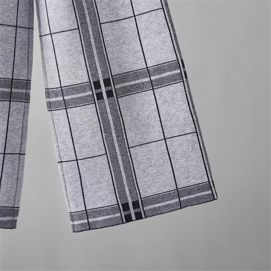 Kingston Plaid Wide-Leg Trousers