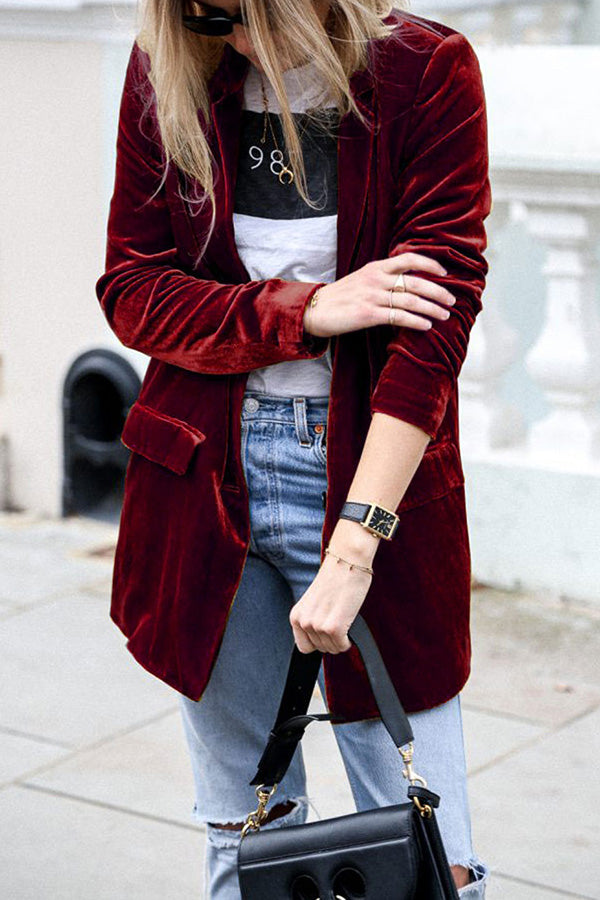 Celly Velvet Blazer – Statement Streetwear with Luxe Texture