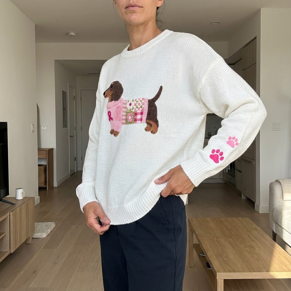 Daphne Women’s Sweater – Dachshund Design Jumper