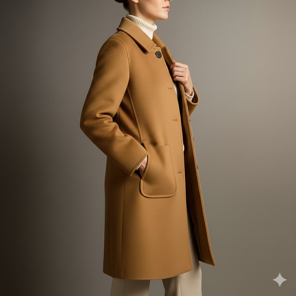 Eloisa Women’s Wool Coat – Virgin Wool Overcoat with Tailored Straight Cut