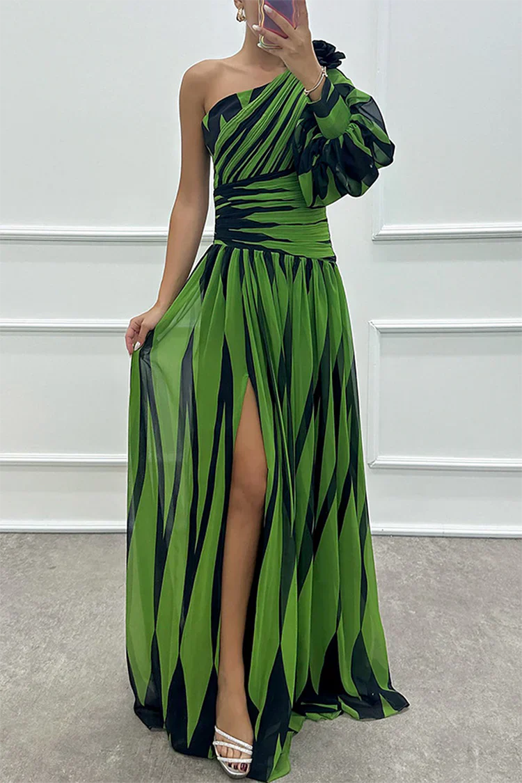 May Striped One‑Shoulder Maxi Dress – Elegant Vertical Stripes for Season‑Long Sophistication