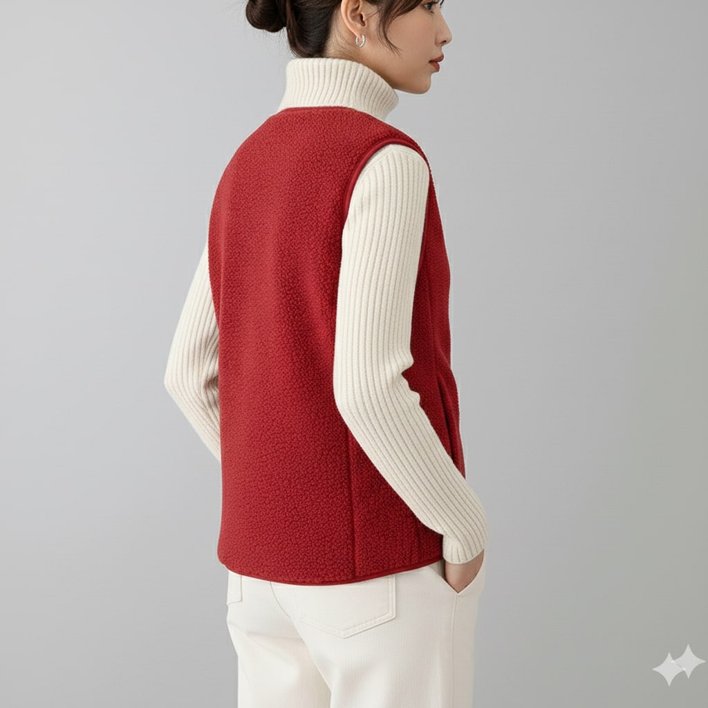 Herlene Women’s Fleece Vest – Plush Shearling Vest Lightweight Layer