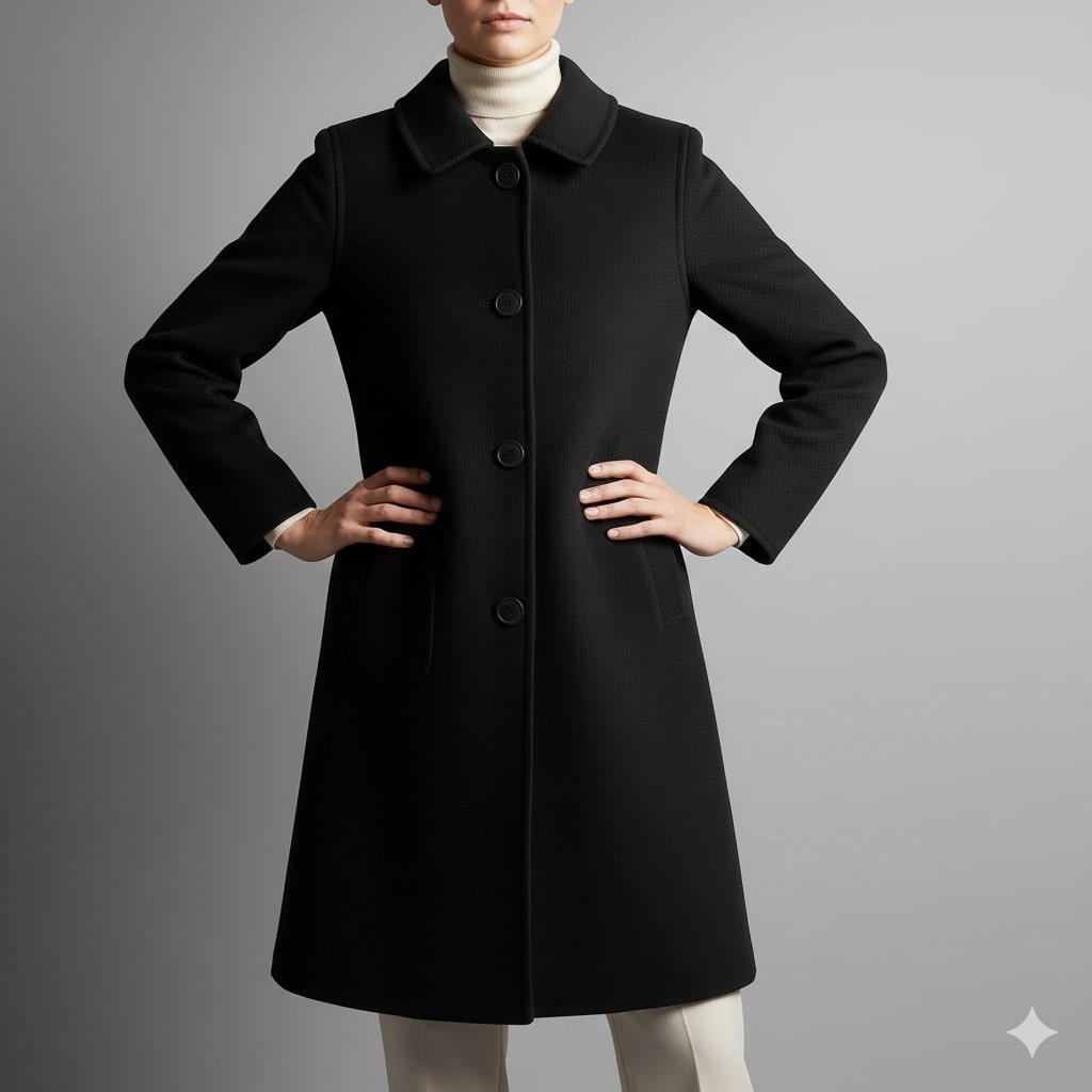 Eloisa Women’s Wool Coat – Virgin Wool Overcoat with Tailored Straight Cut