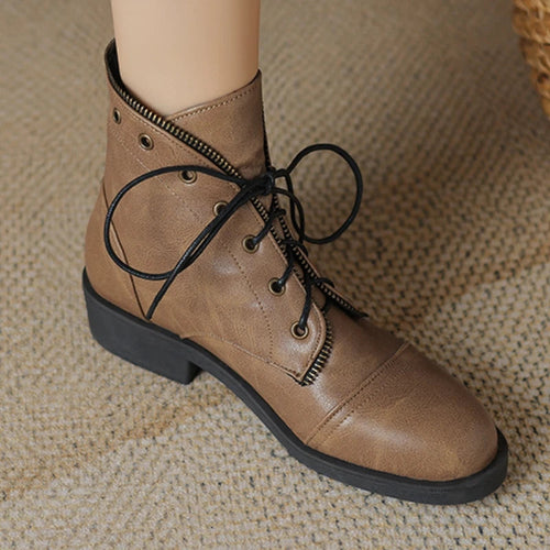 Beatriz Women’s Ankle Boots – Leather Military-Inspired Booties