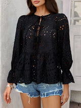 Ronan Lace Pleated Casual Boho Top