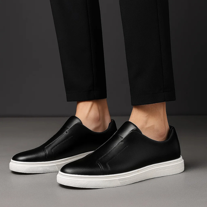 Miro Men’s Casual Shoes – Leather Slip-On Sneakers with Cushioned Comfort