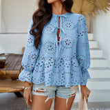 Ronan Lace Pleated Casual Boho Top